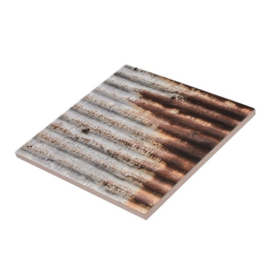 Vintage Rusty Metal Tegeltje (Zijkant)