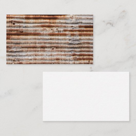 Vintage Rusty Metal Visitekaartje (Voorkant / Achterkant)
