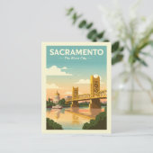 Vintage Sacramento Briefkaart (Staand voorkant)