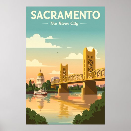 Vintage Sacramento Poster (Voorkant)