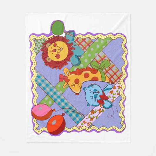 Vintage Safari Animals Fleece Blanket Deken (Voorkant)