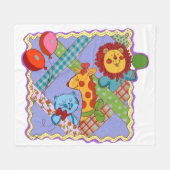 Vintage Safari Animals Fleece Blanket Deken (Voorkant (Horizontaal))