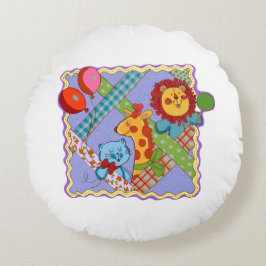 Vintage Safari Animals Round Pillow Rond Kussen