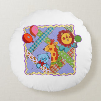 Vintage Safari Animals Round Pillow Rond Kussen