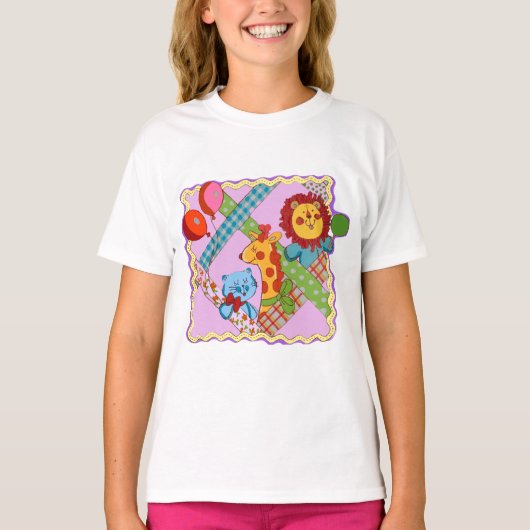 Vintage Safari Dieren T-Shirt (Voorkant)