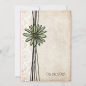 Vintage Sage Daisy Wedding Uitnodiging (Achterkant)