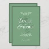 Vintage Sage Green Botanical Luxe Garden Wedding Kaart (Voorkant / Achterkant)