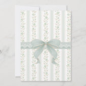 Vintage Sage Green Bow Sweet 16 Floral Birthday Kaart (Achterkant)