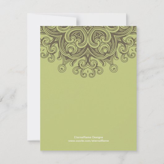 Vintage Sage Green Rehearsal Dinner Kaart (Achterkant)