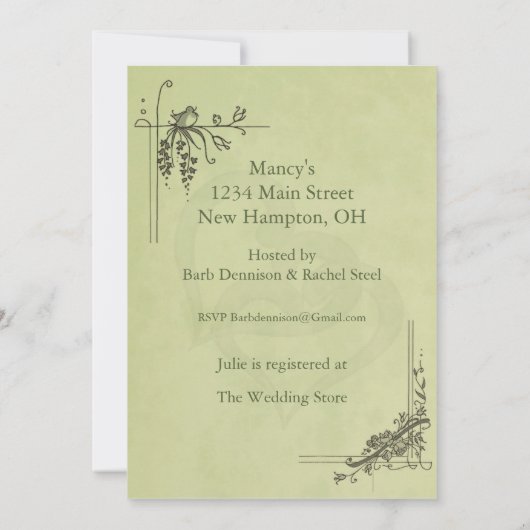 Vintage Sage Green Vrijgezellenfeest Kaart (Achterkant)