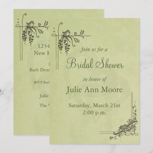 Vintage Sage Green Vrijgezellenfeest Kaart (Voorkant / Achterkant)