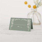 Vintage Sage Green Wedding  Plaatskaartje (Voorkant)