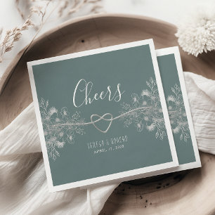 Vintage Sage Green Wedding Servet