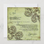 Vintage Sage Tortelduifjes Weddenschap Kaart (Achterkant)