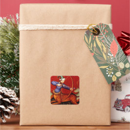 Vintage Sagittarius Vierkante Sticker