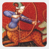 Vintage Sagittarius Vierkante Sticker (Voorkant)
