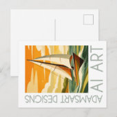 Vintage Sailboat Adventure Retro Nautical  Briefkaart (Voorkant / Achterkant)