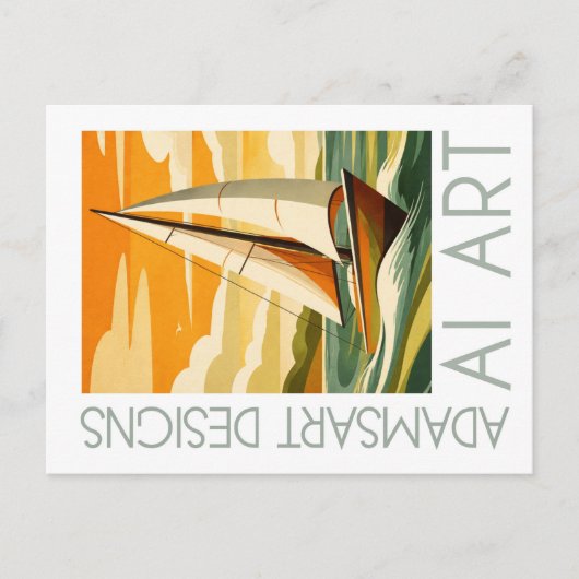 Vintage Sailboat Adventure Retro Nautical  Briefkaart (Voorkant)