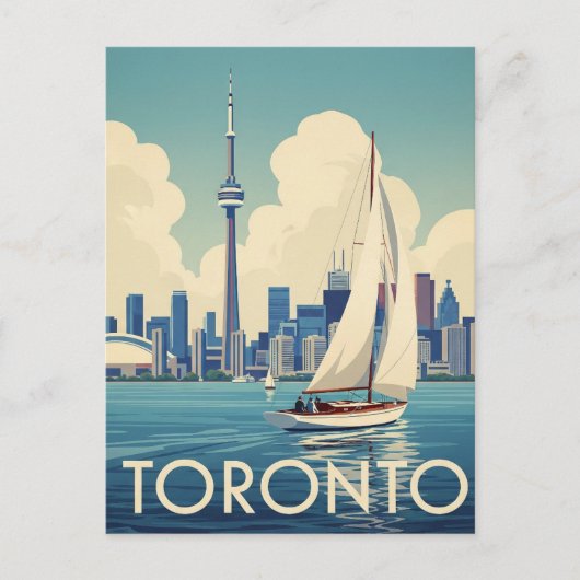 Vintage Sailboat in Toronto Canada Travel Briefkaart (Voorkant)