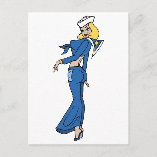Vintage Sailor Girl Tattoo Art Briefkaart (Voorkant)