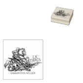 Vintage Saint George Drago Ex Libris Bibliotheekbo Rubberstempel (Gestempeld)