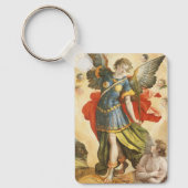 Vintage Saint Michael Defeats Lucifer Sleutelhanger (Voorkant)