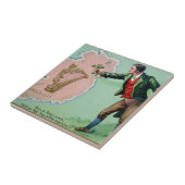 Vintage Saint Patrick's day erin's isle poster Tegeltje (Zijkant)