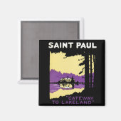 Vintage Saint Paul, Minnesota Magneet (Voorkant / Achterkant)