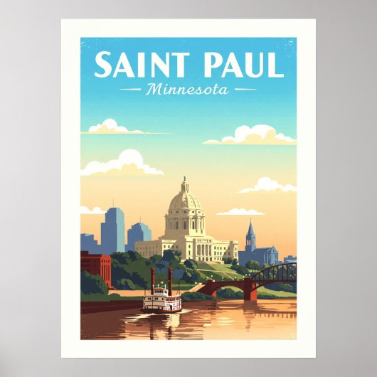 Vintage Saint Paul Minnesota Poster (Voorkant)