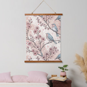 Vintage Sakura Kersenbloesem & Vogel Esthetisch 5 Hangend Wandkleed