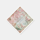 Vintage Sakura Vlinder Collage Servet (Hoek)
