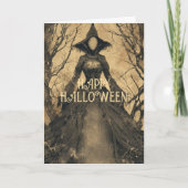 Vintage Salem Witch Gothic Spooky Scary Halloween  Kaart (Voorkant)