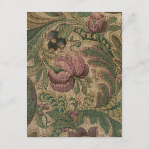 Vintage Salie Mauve 1918 Botanisch Patroon Briefkaart