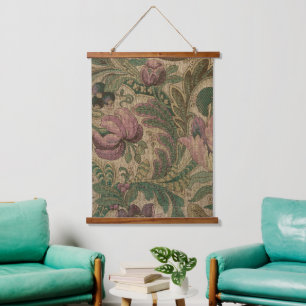 Vintage Salie Paars 1918 Botanisch Patroon Hangend Wandkleed