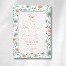 Vintage Salie Perzik Wilde Bloemen Boog Baby Showe