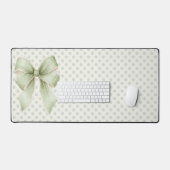 Vintage saliegroen stippenlint  bureaumat (Keyboard & Muis)