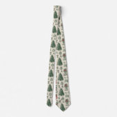 Vintage saliegroen winter toile kerst (1) stropdas (Achterkant)