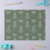 Vintage Saliegroen Winter Toile Kerstmis (4) Tissuepapier (Craft)