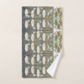 Vintage saliegroene Libelle & Lelie Kunst Bad Handdoek (Handdoek)