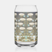 Vintage saliegroene Libelle & Lelie Kunst Blikvorm Glas (Links)