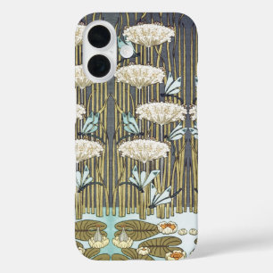Vintage saliegroene Libelle & Lelie Kunst iPhone 16 Hoesje