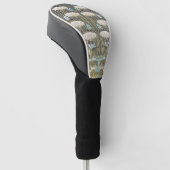 Vintage saliegroene Libelle & Lelie Kunst Golfheadcover (Schuin)