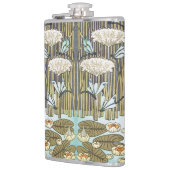 Vintage saliegroene Libelle & Lelie Kunst Heupfles (Links)