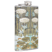 Vintage saliegroene Libelle & Lelie Kunst Heupfles (Rechts)