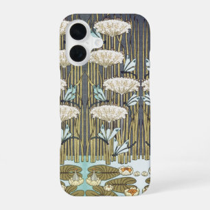 Vintage saliegroene Libelle & Lelie Kunst iPhone 16 Hoesje