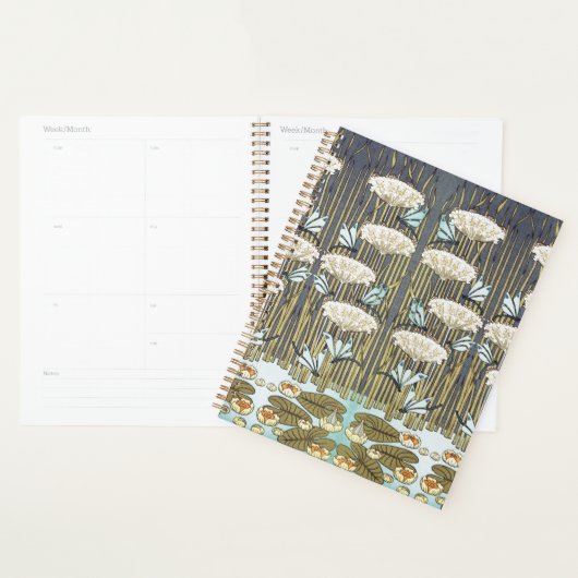 Vintage saliegroene Libelle & Lelie Kunst Planner (Display)