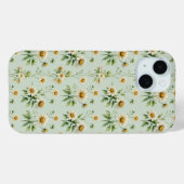 Vintage saliegroene madeliefjestelefoonhoes Case-Mate iPhone case (Achterkant (horizontaal))