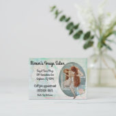 Vintage Salon Visitekaartje Afsprakenkaartje (Staand voorkant)