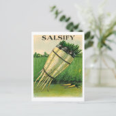 vintage salsify seed packet postcard briefkaart (Staand voorkant)