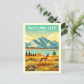 Vintage Salt Lake City Utah Briefkaart (Staand voorkant)
